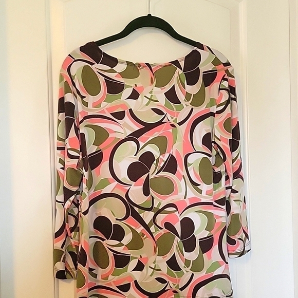 Notations 70' Vibe Retro Knot Twist V-neck Blouse Large Preowned - Picture 7 of 7